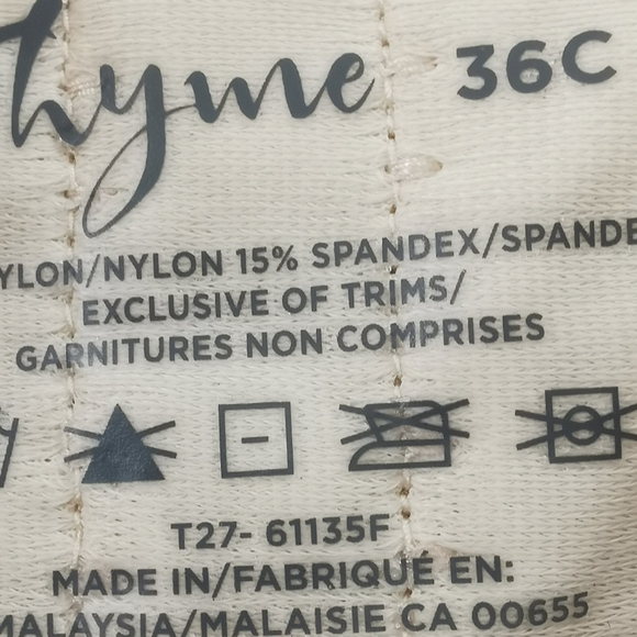 SIZE 36C Thyme Maternity Padded Nursing Bra VGUC - Picture 2 of 3